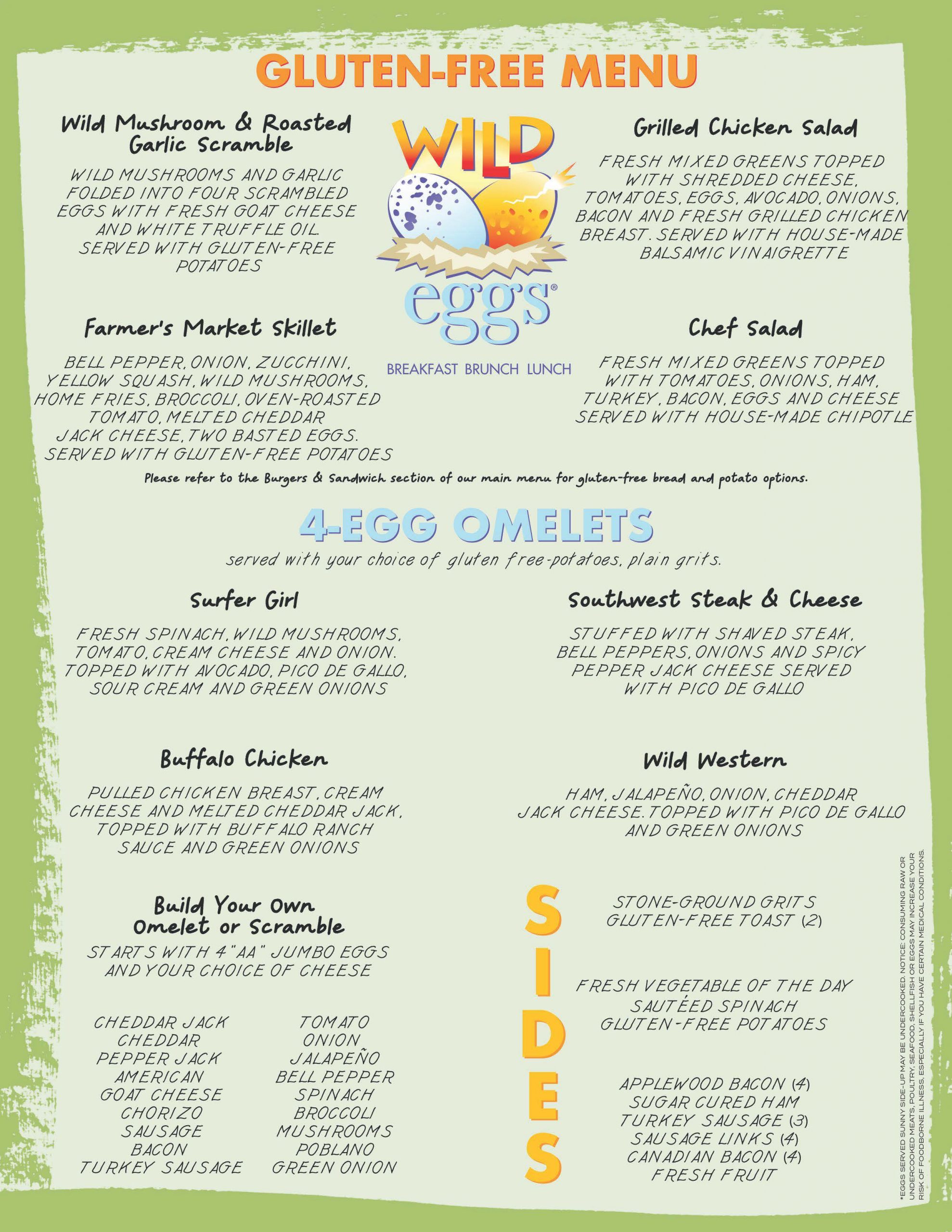 Wild shop eggs menu