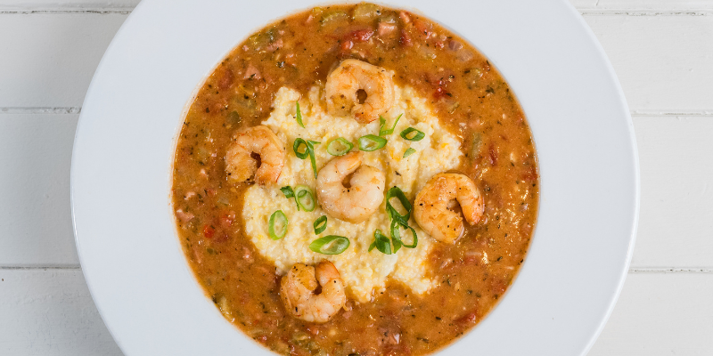 Shrimp Etoufee and Grits