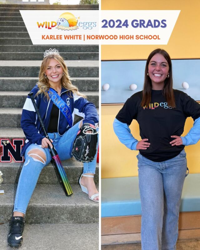 Please join us in celebrating a few of our 2024 graduates at Wild Eggs Oakley! 🎓 We thank you all for putting in your hard work with us while furthering your education. 

(1) Karlee White (Graduating from Norwood HS) @karleewhiteee will be attending Mount Saint Joseph University this fall and plans to major in Biology. Karlee has been working at Wild Eggs for one year. Her favorite menu items are the skillet potatoes and a Diet Coke! Karlee’s favorite memory at Wild Eggs? She says her first day at work everyone was so welcoming and it felt like she had known them her entire life. She’s fallen in love with Wild Eggs since day one and we’re excited Karlee will be staying with us while she continues her education this fall. 

(2) Ryan Marcus (Graduating from University of Cincinnati with a major in History) @ryan.marcus has worked at Wild Eggs for 9 months and his favorite menu item is the Kalamity Katies. He has loved hanging out after work with the friends he’s made at Wild Eggs and Ryan will miss his wonderful customers he has served during his time with us. He plans on pursuing his license to teach secondary social studies and we’re beyond proud of Ryan! 

(3) Jenna Brittain (Graduating from University of Cincinnati with a major in Marketing) @jennaabrittain has recently accepted a job as a buyer for a corporate company! Jenna has worked at Wild Eggs for 9 months and her favorite dish is the Chicken Florentine Crepe from our Spring LTO and Iced Vanilla Latte. She will miss her coworkers she’s met along the way and we’re so excited for her next endeavors.