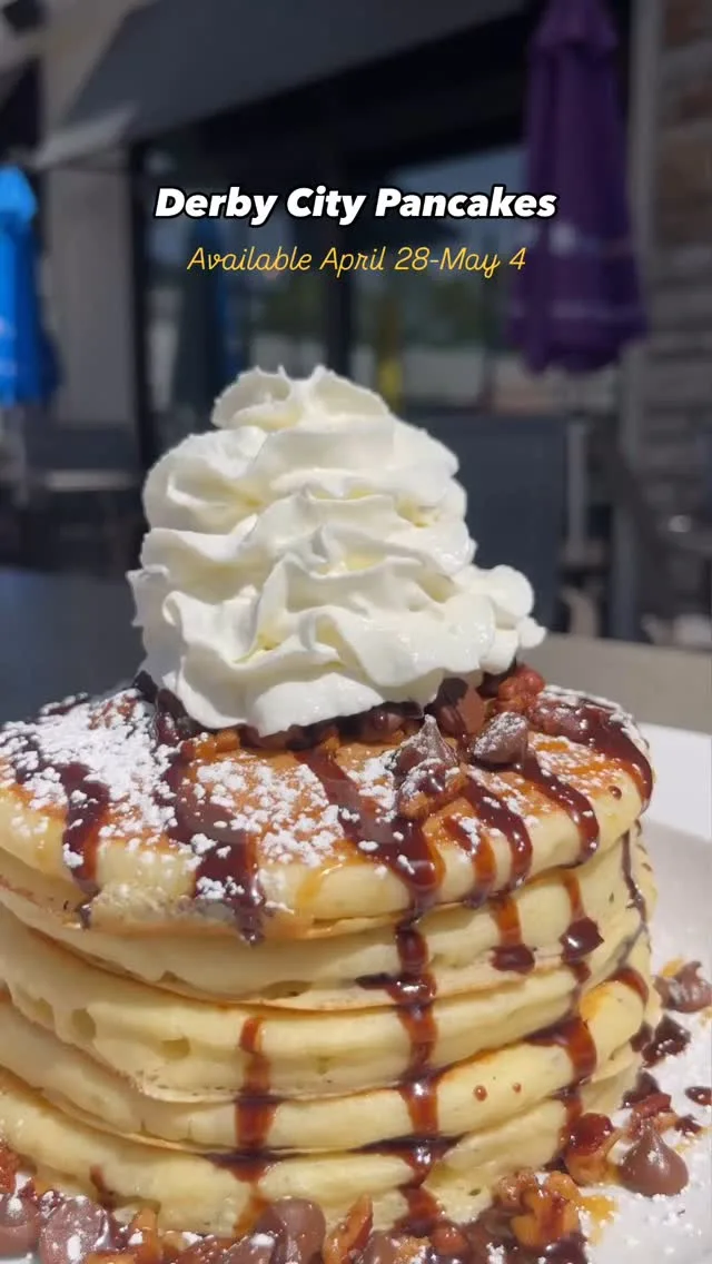 Get Derby-ready with a sweet stack! 🥞🍫 Derby City Pancakes are here for a limited time from April 28–May 4 at all Wild Eggs locations 🐎