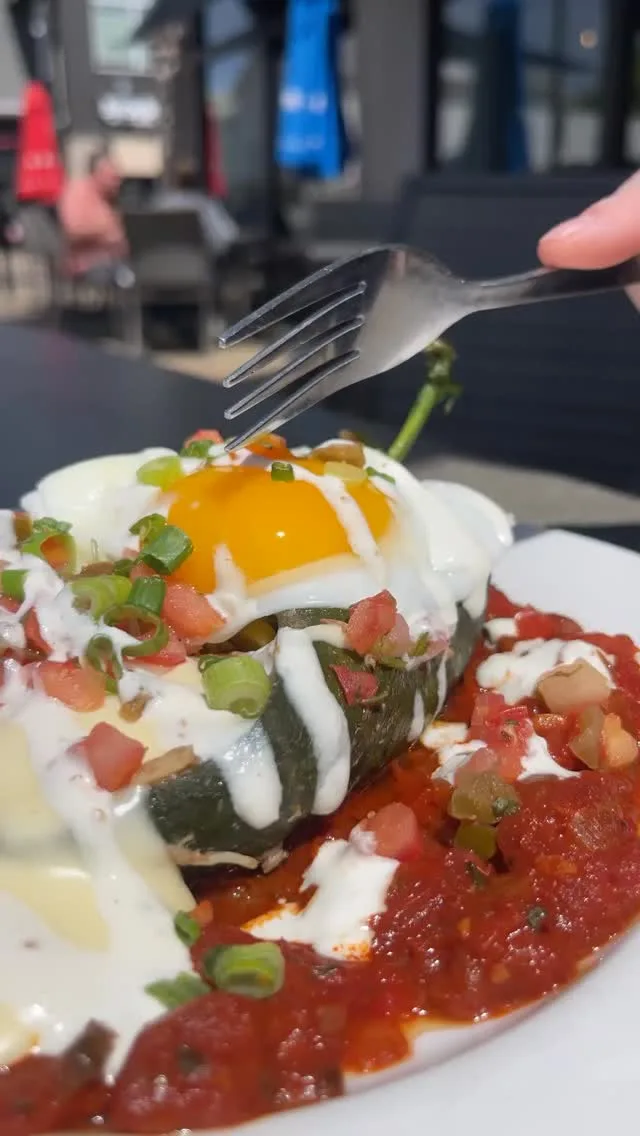 When the yolk hits just right 🍳 The Southwest Firecracker Relleno is going out with a bang! Available at Wild Eggs thru June 10. Visit our website for a location near you.