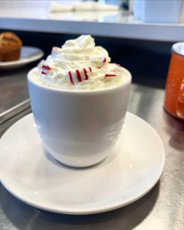 Warm up with our White Chocolate Peppermint Latte 🌲☕️ Available at all locations thru 12/2!